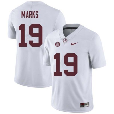 NCAA Men's Alabama Crimson Tide #19 Xavian Marks Stitched College Nike Authentic White Football Jersey VP17W11LW